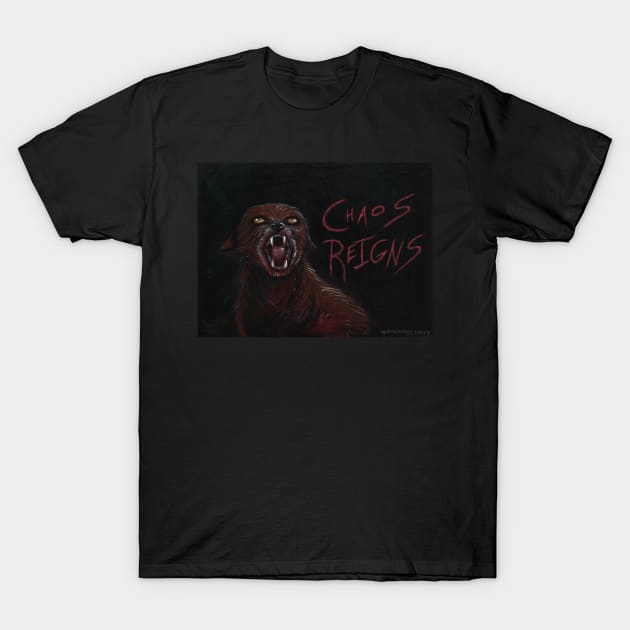 Chaos Reigns (Antichrist Fox) T-Shirt by Dead_Philosophy